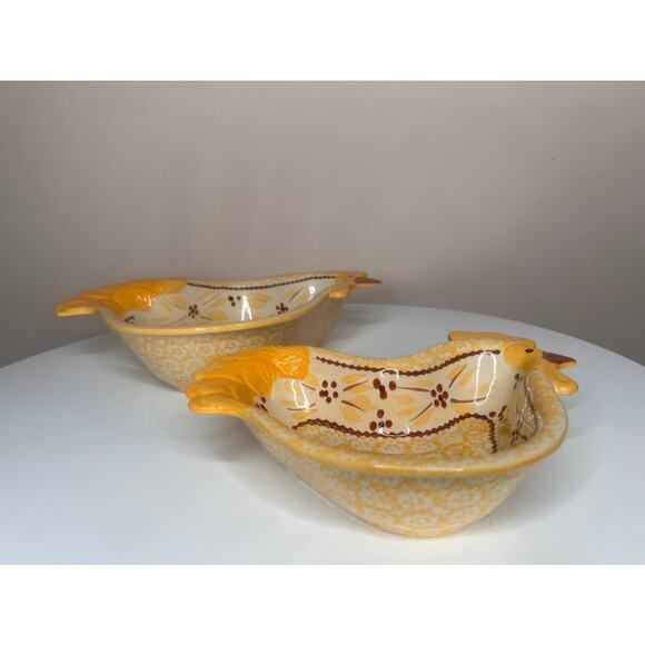 VTG Set of TWO TEMP-TATIONS by TARA Old World Yellow Chicken Serving Dishes - Picture 6 of 11